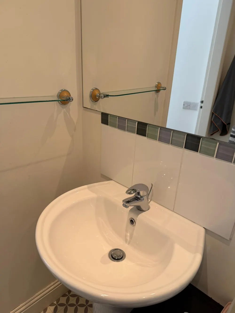 Clean cloakroom sink and mirror after Fife Supreme Cleaning service
