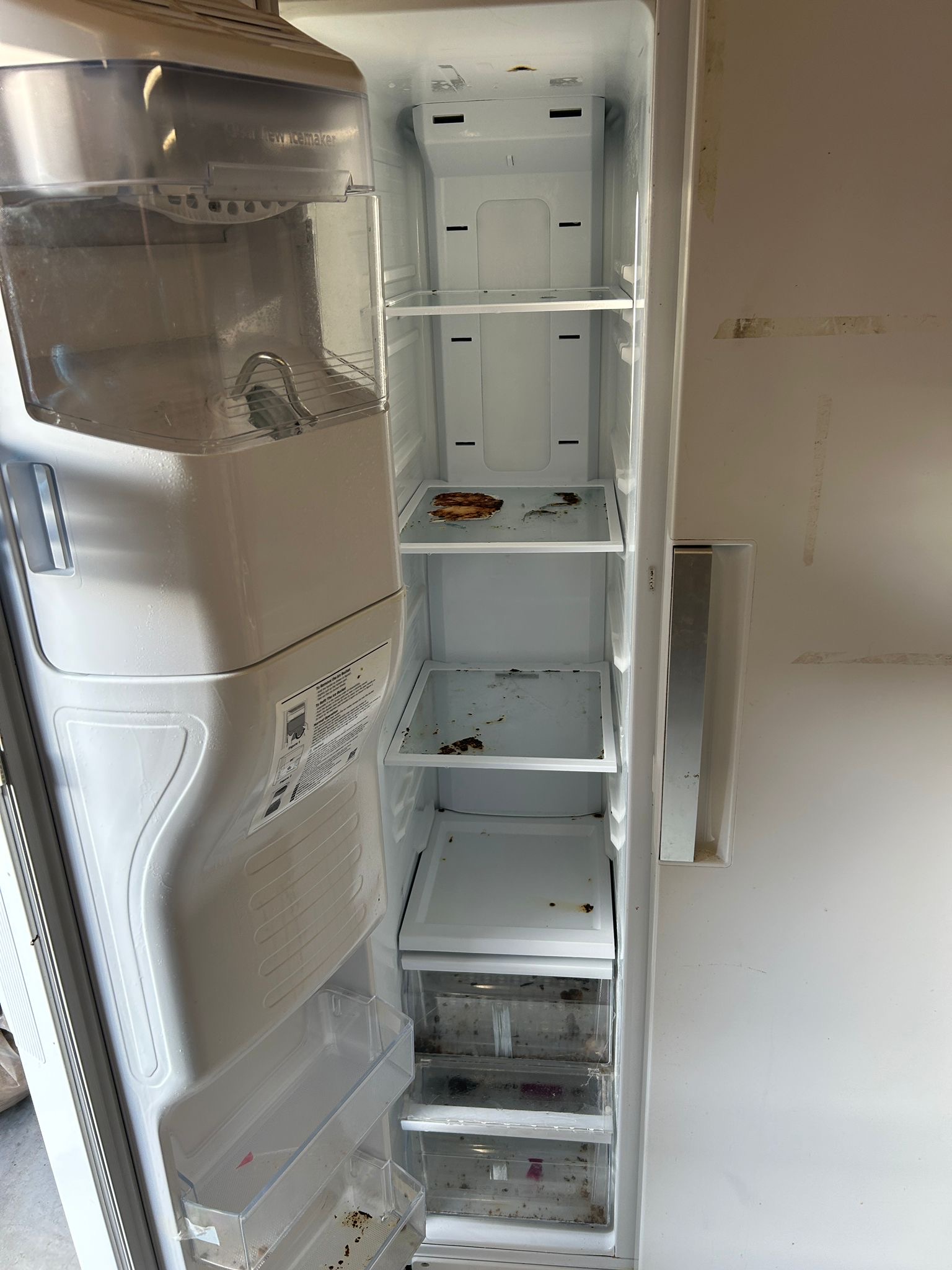 Dirty fridge interior