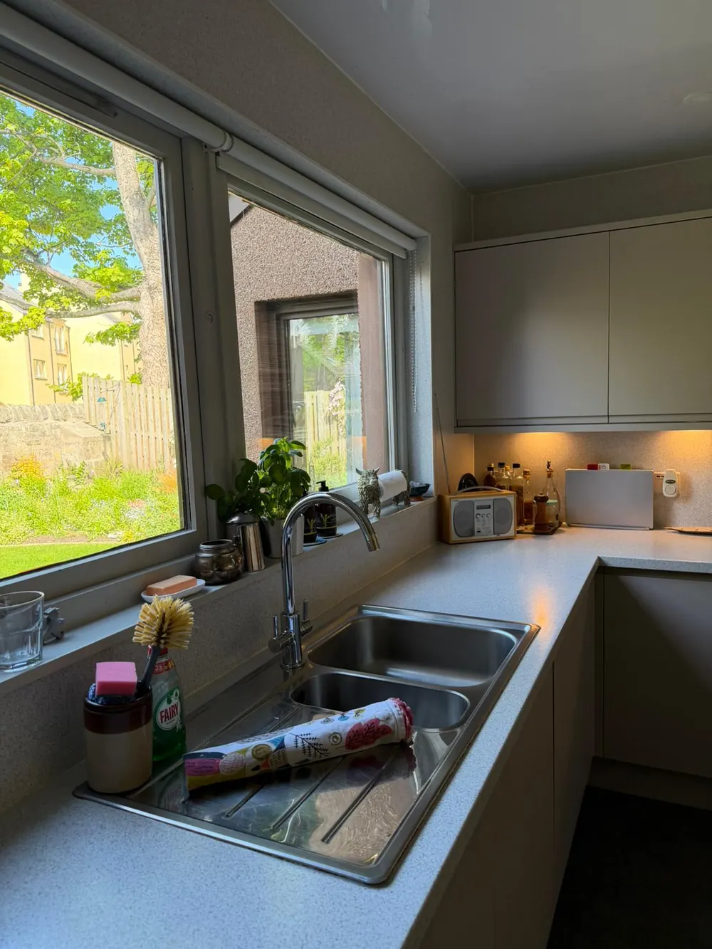 Clean kitchen sink and countertop after Fife Supreme Cleaning service