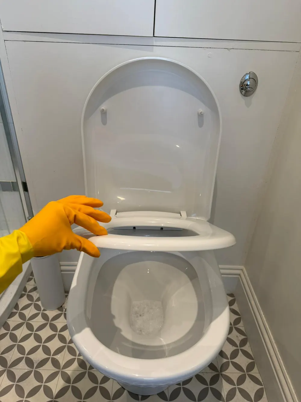 Professional Fife Supreme Cleaning team member cleaning a toilet in Fife